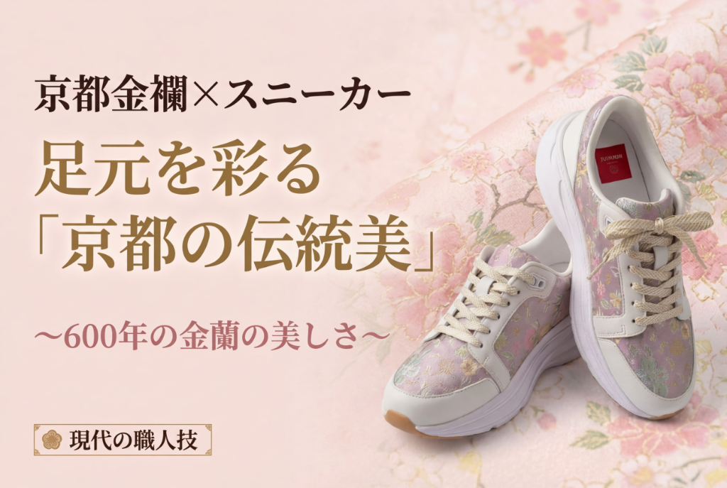 足元を彩る京都の伝統美 KINRUN 金襴スニーカー