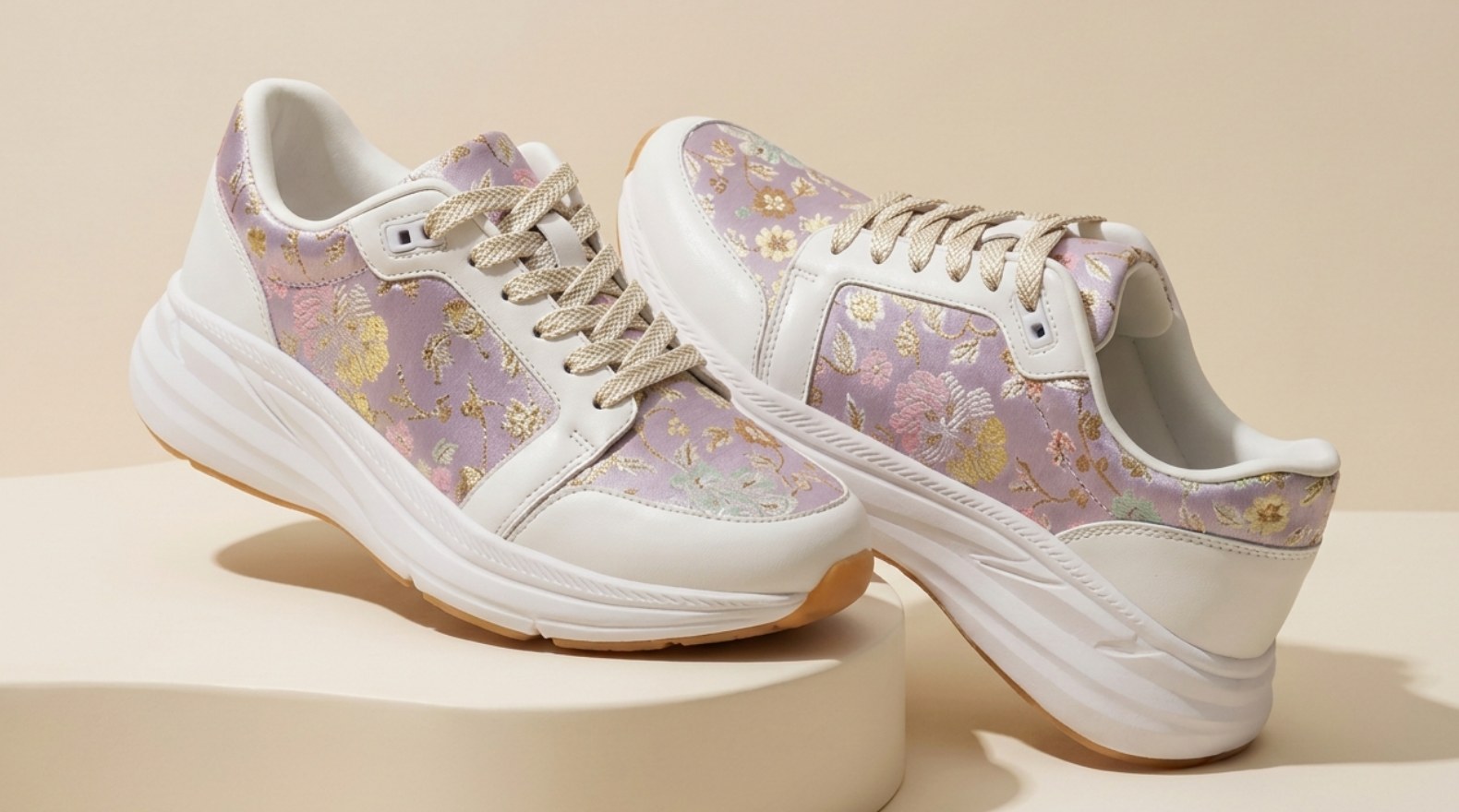 KINRUN 金襴スニーカー サイドビュー ライトパープル